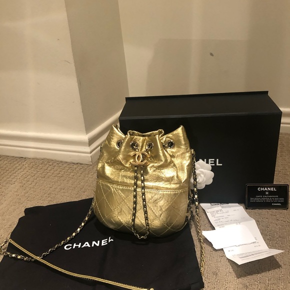 Chanel, Golden Vintage Bucket Bag, gold-tone coated soft…